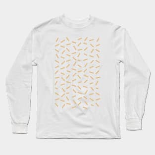 White Confetti on Textured Brandy Yellow Background Long Sleeve T-Shirt